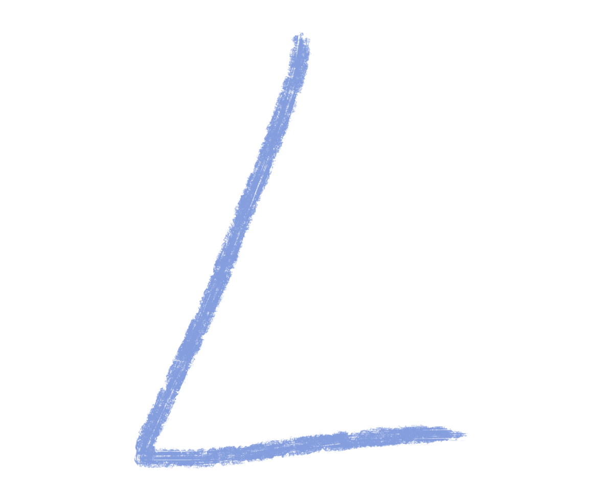 Abstract element hand-drawn brush pencil texture strokes letter L png