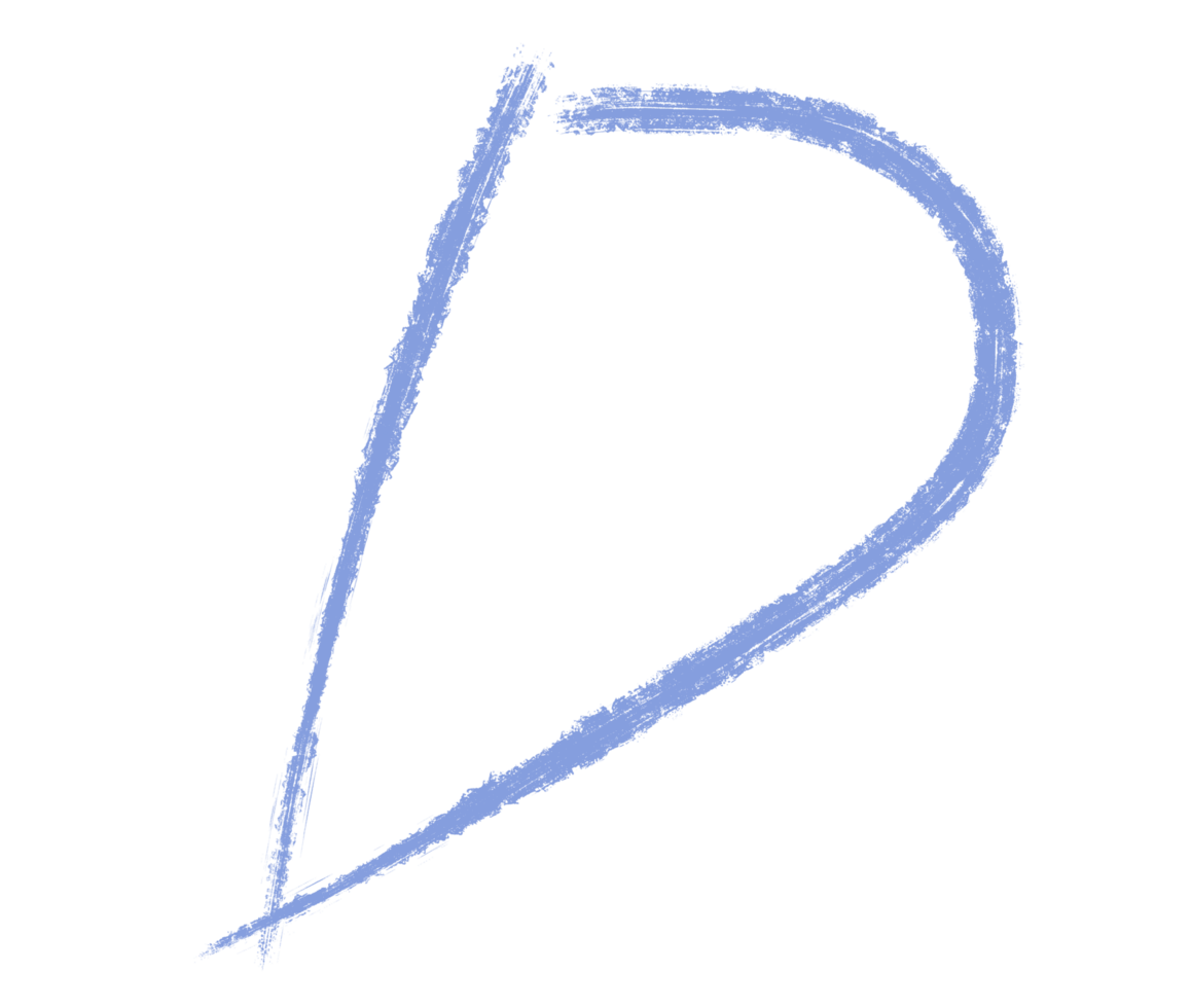 Abstract element hand-drawn brush pencil texture strokes letter D png
