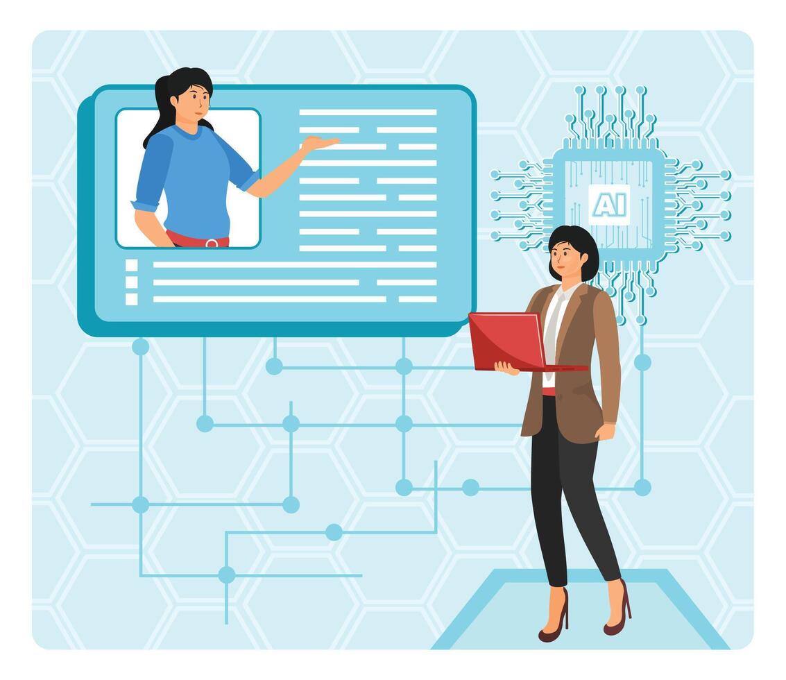 AI Enhanced Parent Teacher Communication. vector