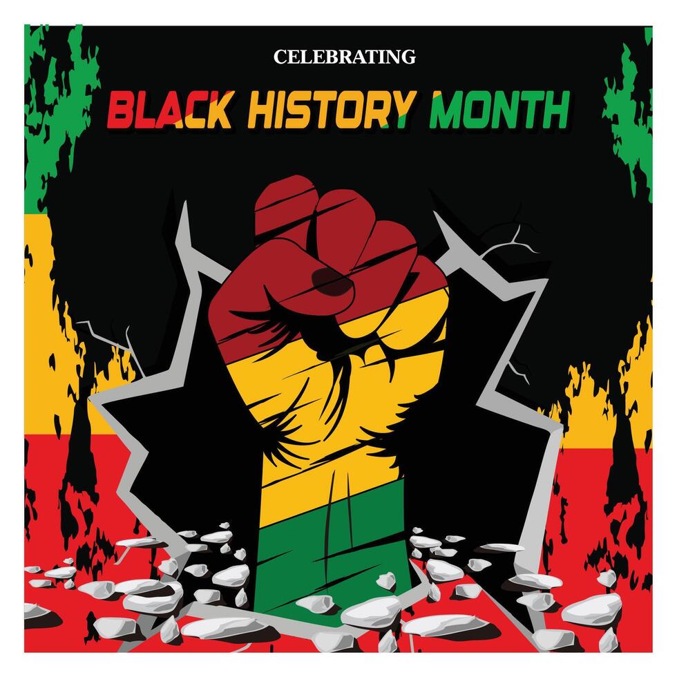 Powerful Representation of Black History Month. vector