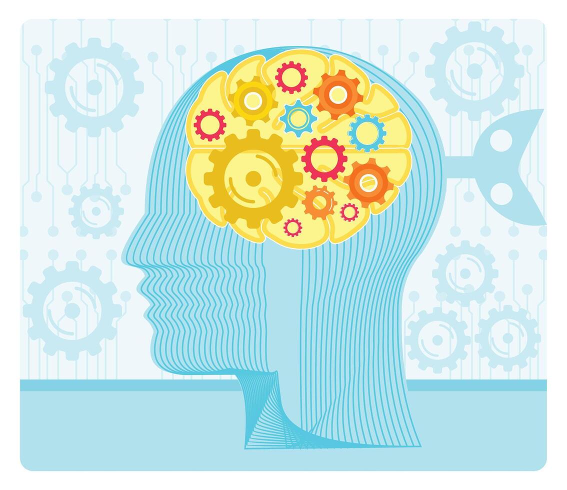 Intellectual manipulation with a man head. vector