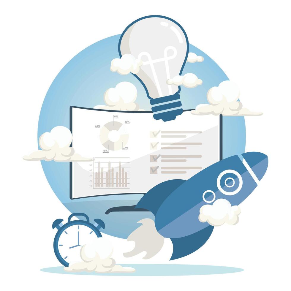 Creative of Business Ideas and Start up Inspiration. vector