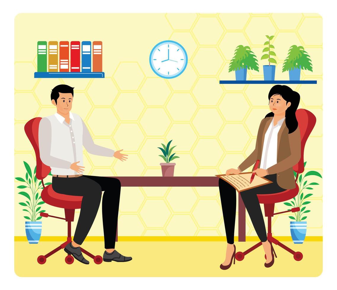 Psychologist. Man Patient Talking Depression, Problems, Alcohol, Drug Addiction. vector