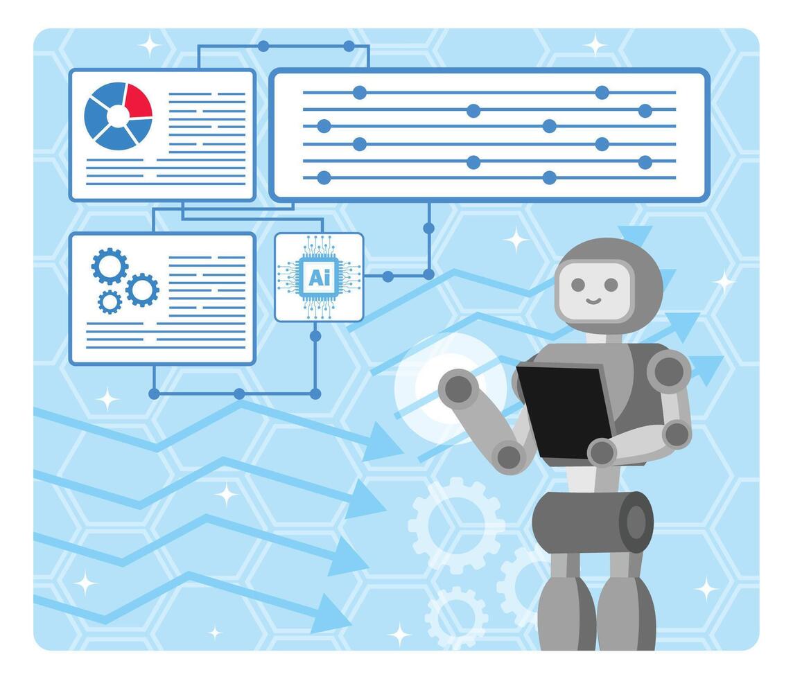 AI Supported Crisis Management concept. vector