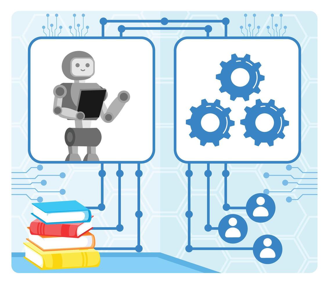AI Backed Education Equity Initiatives concept. vector