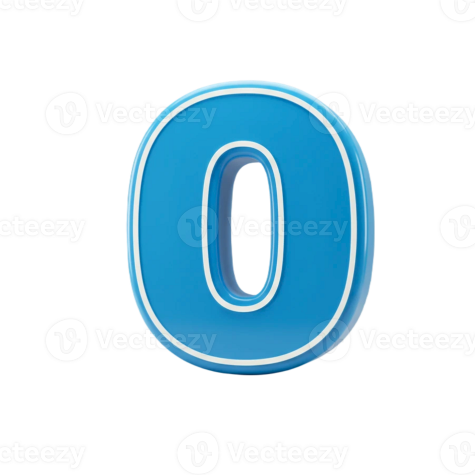 A blue number 0 on a transparent background png