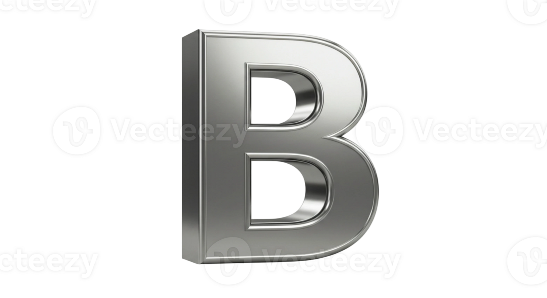 A metal letter b , silver 3d letter png