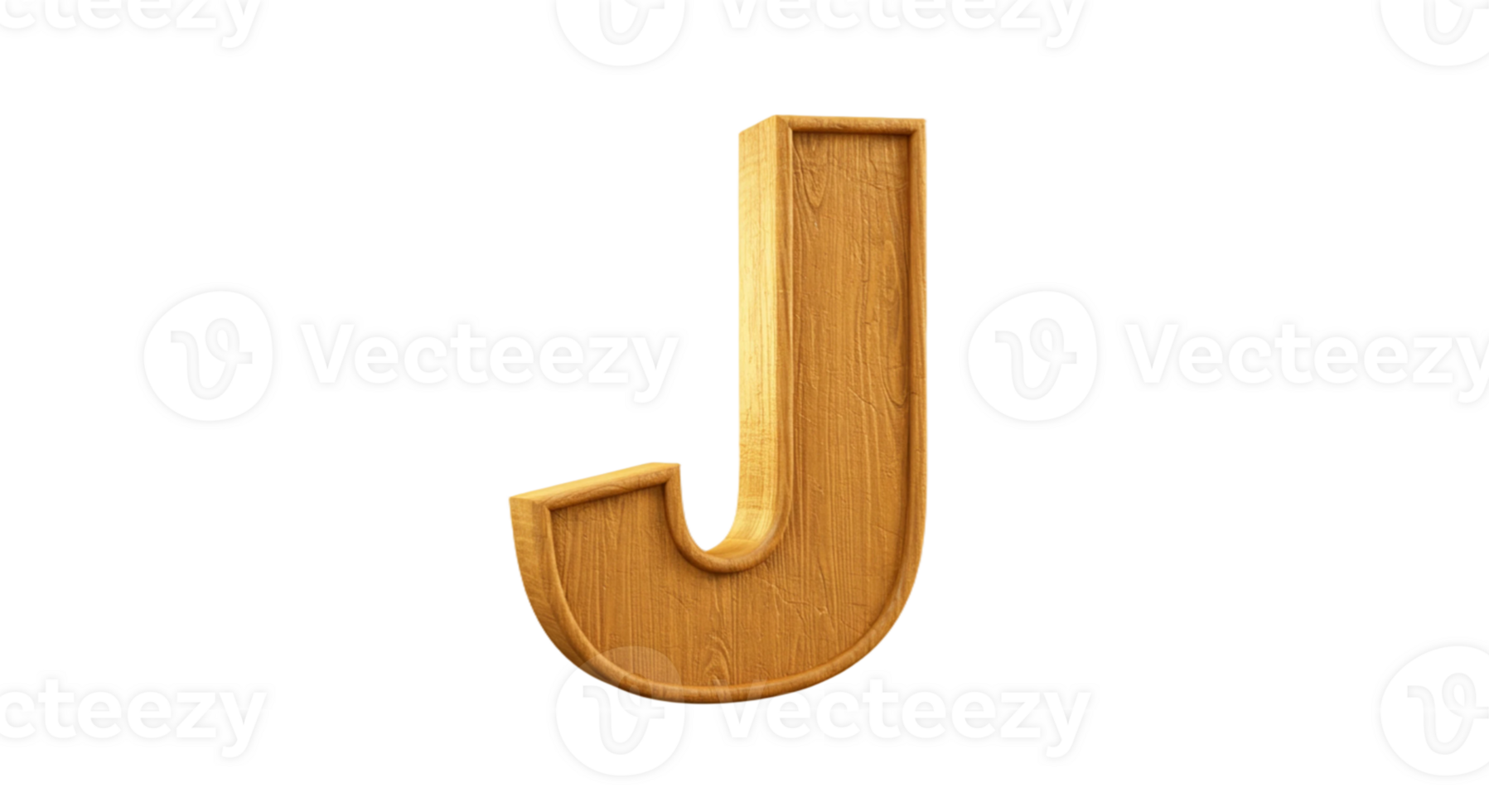 A wooden letter j is shown on a transparent background png