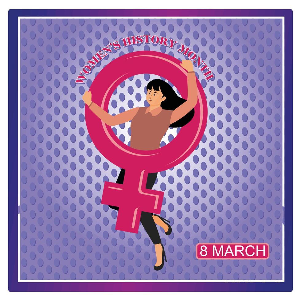 Women's History month. Contributions of women to events in history and contemporary society. vector