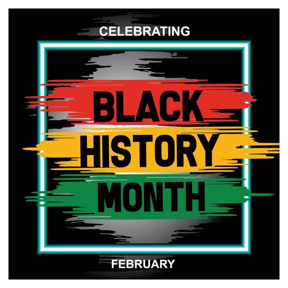 Celebrating Black History Month with Vibrant Artwork and Racial Pride. vector
