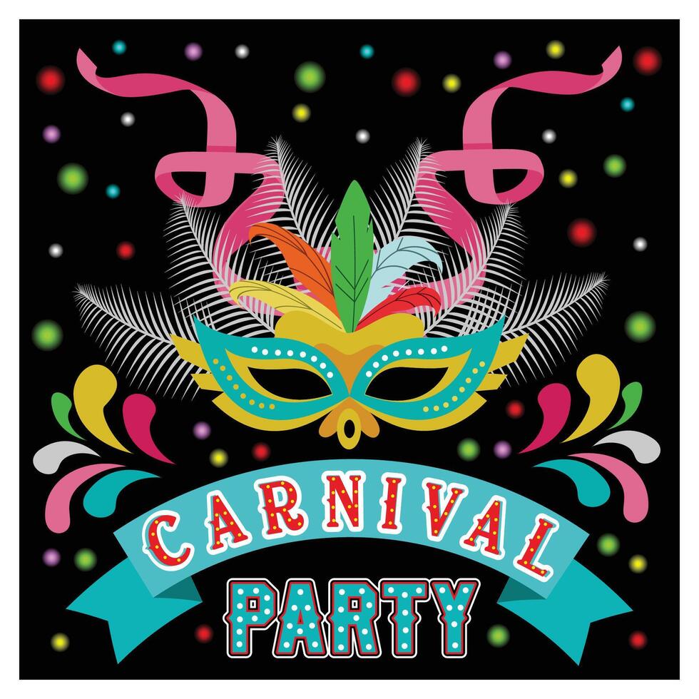 Carnival Party with masquerade mask. vector