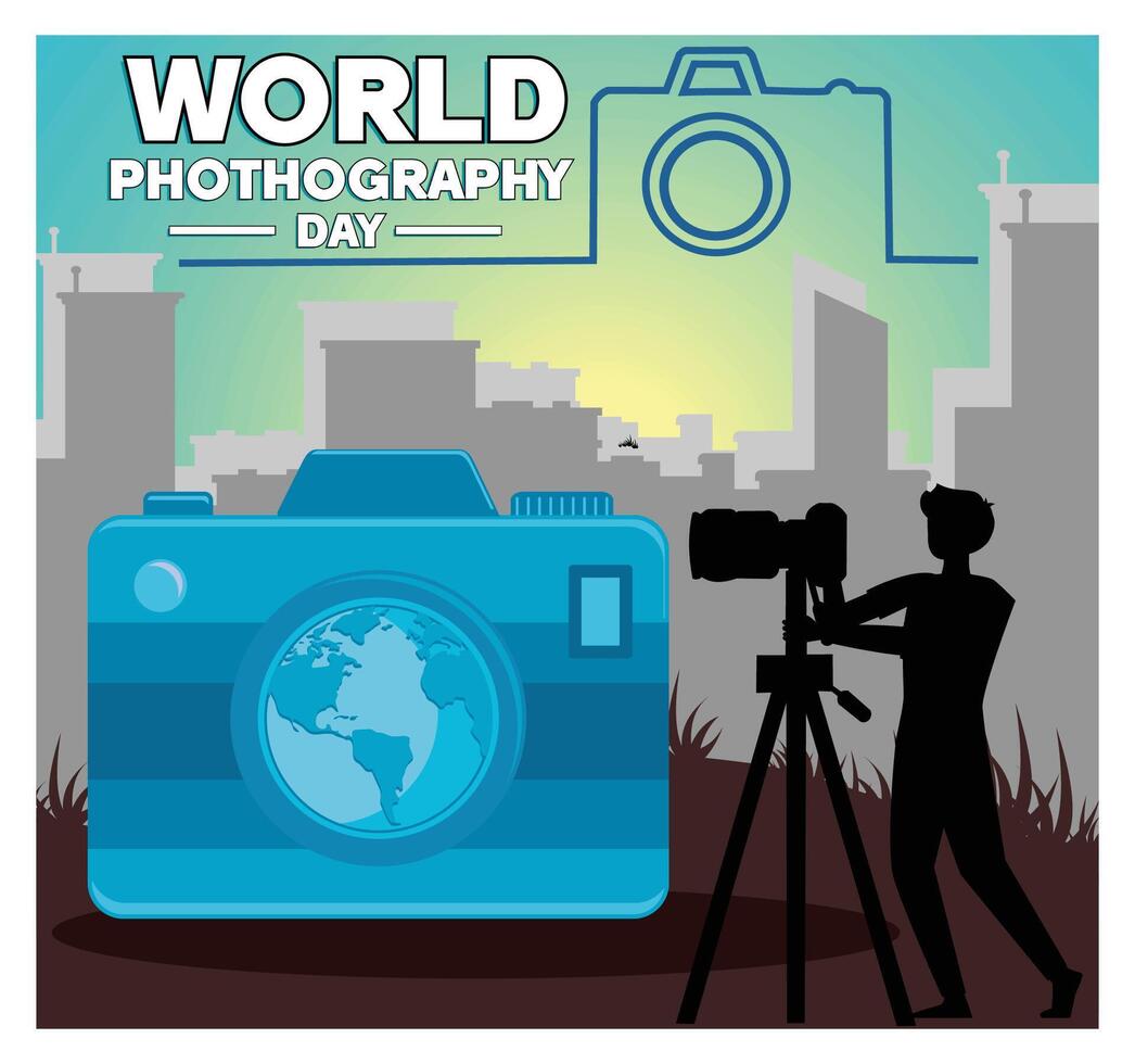 World Photography Day Celebration Global Photography Passion and Creativity. vector