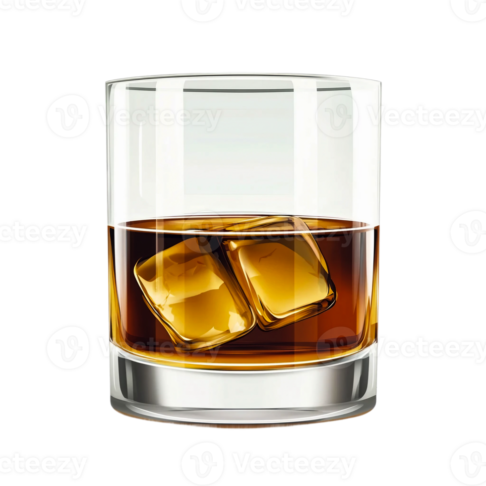 Realistic Whiskey Glass Isolated on Transparent Background png