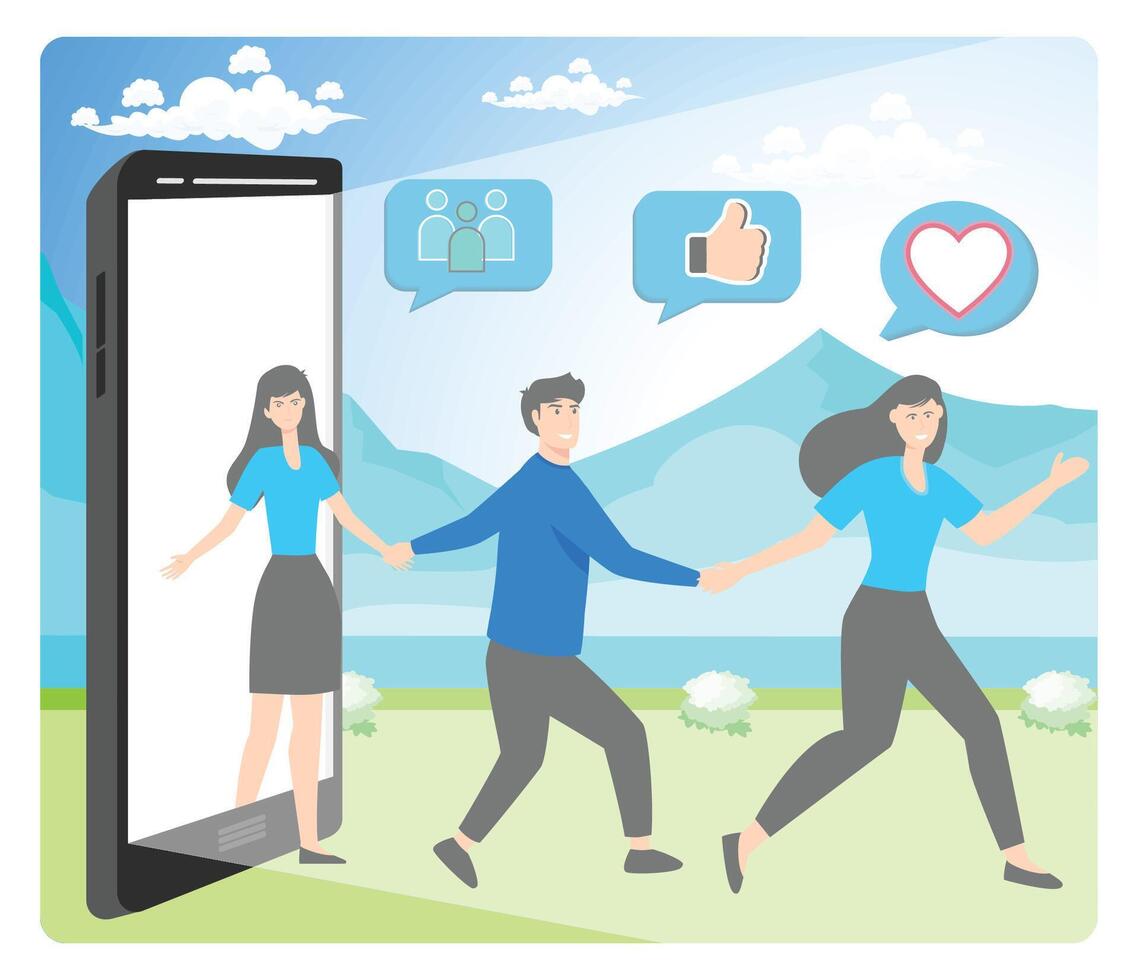 Referral marketing Concept. Refer A Friend loyalty program, promotion method. vector
