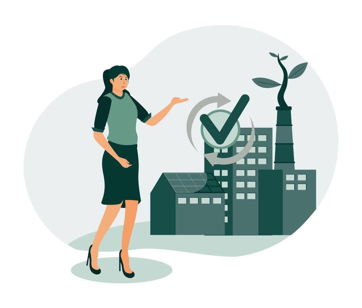 Sustainable industry and manufacturing concept. vector