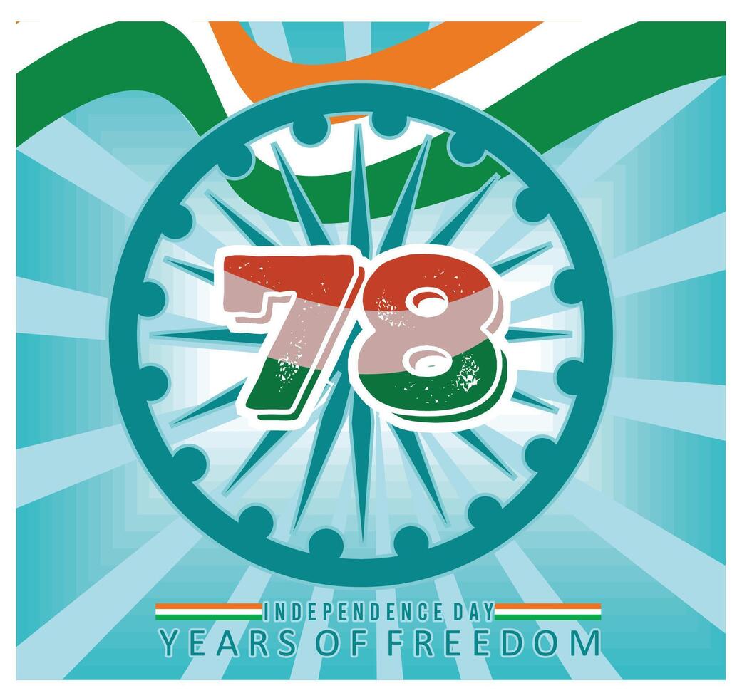 Celebrating Freedom independence day india 78 Years of with Patriotic Design. vector