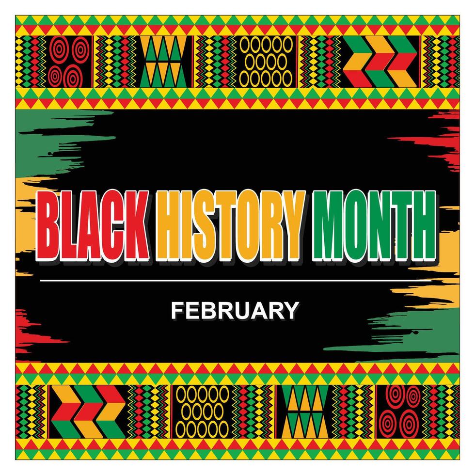 Black History Month pattern background. Celebrated in October and February. vector