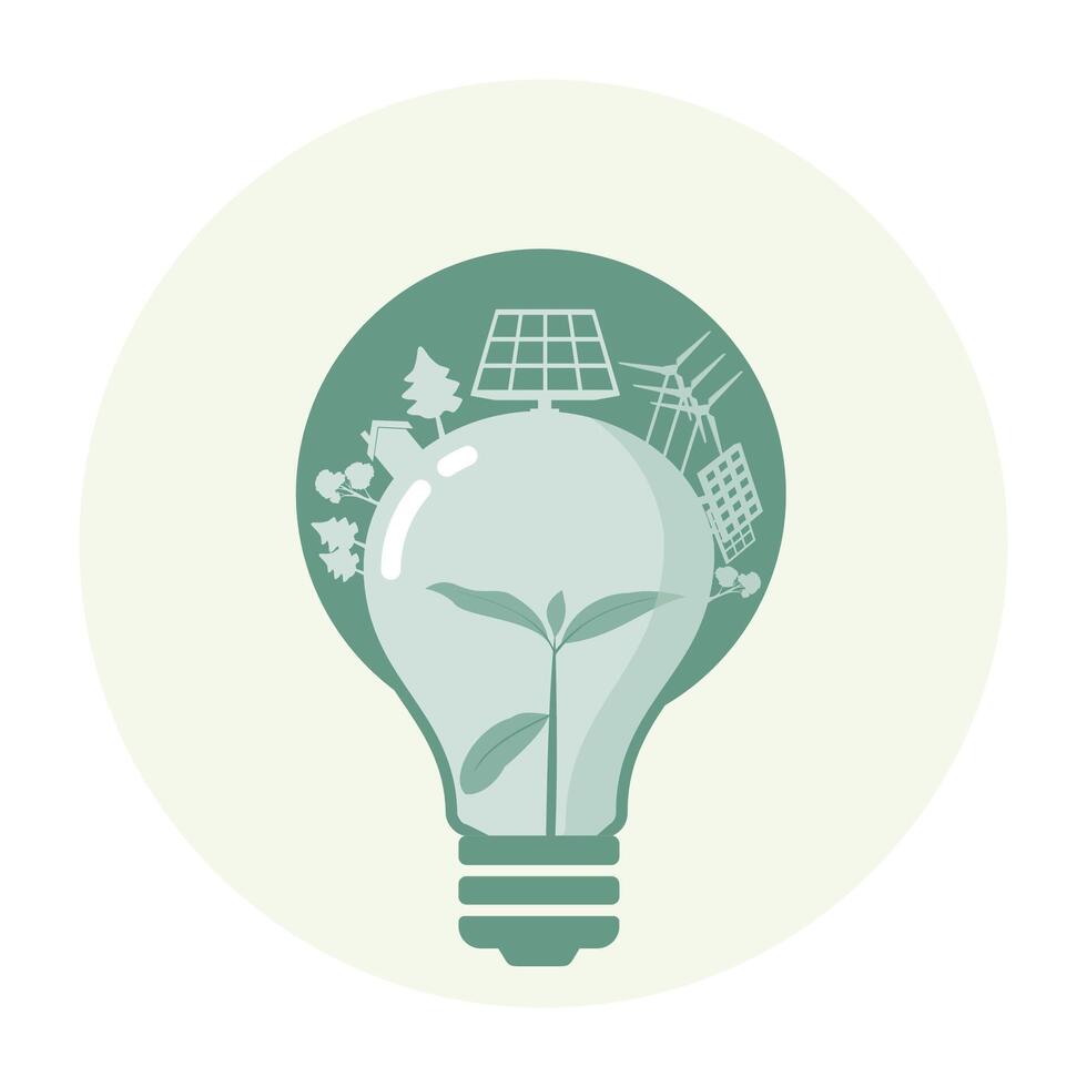 Eco Friendly Concept. Represented Within a Light Bulb. vector