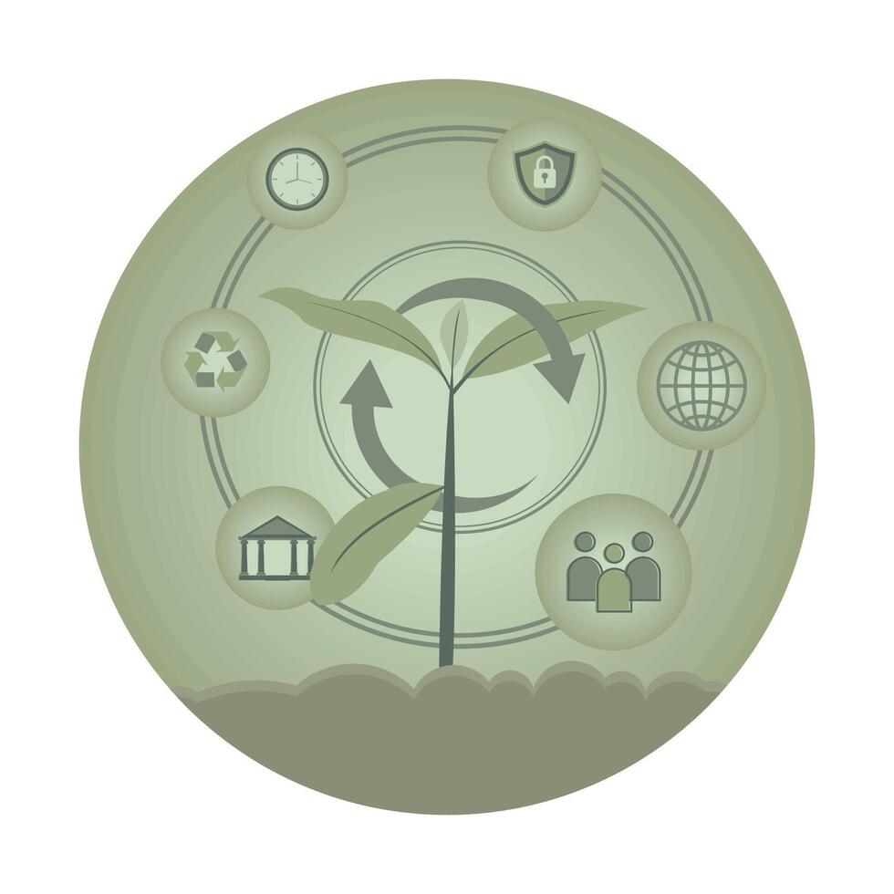 ESG concept with small tree for environmental, social, and governance. vector