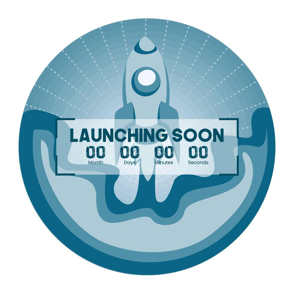 Rocket Launch Countdown Timer Design Representing New Beginnings and Exciting Opportunities. vector
