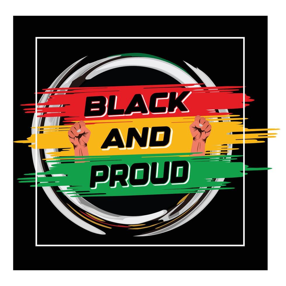 Black history month. Empowering Black Pride Poster Featuring Raised Fists. vector