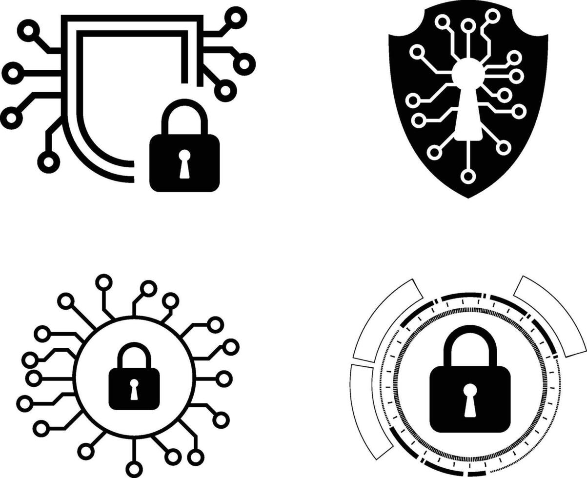 Cyber security icon. Data protection symbol. Concept of internet privacy, cyber protection and antivirus. Shield lock in futuristic style vector