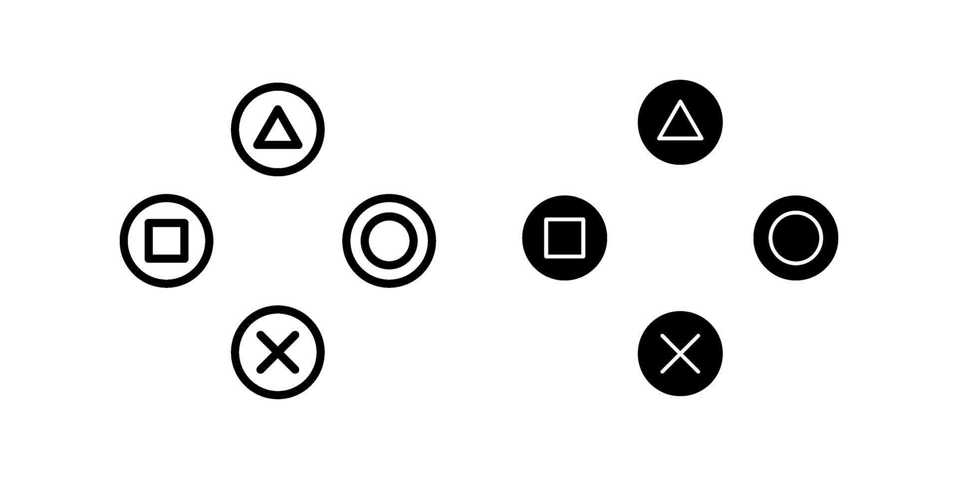 playstation glitch Icon set. Symbol isolated white background. illustration. color editable. vector
