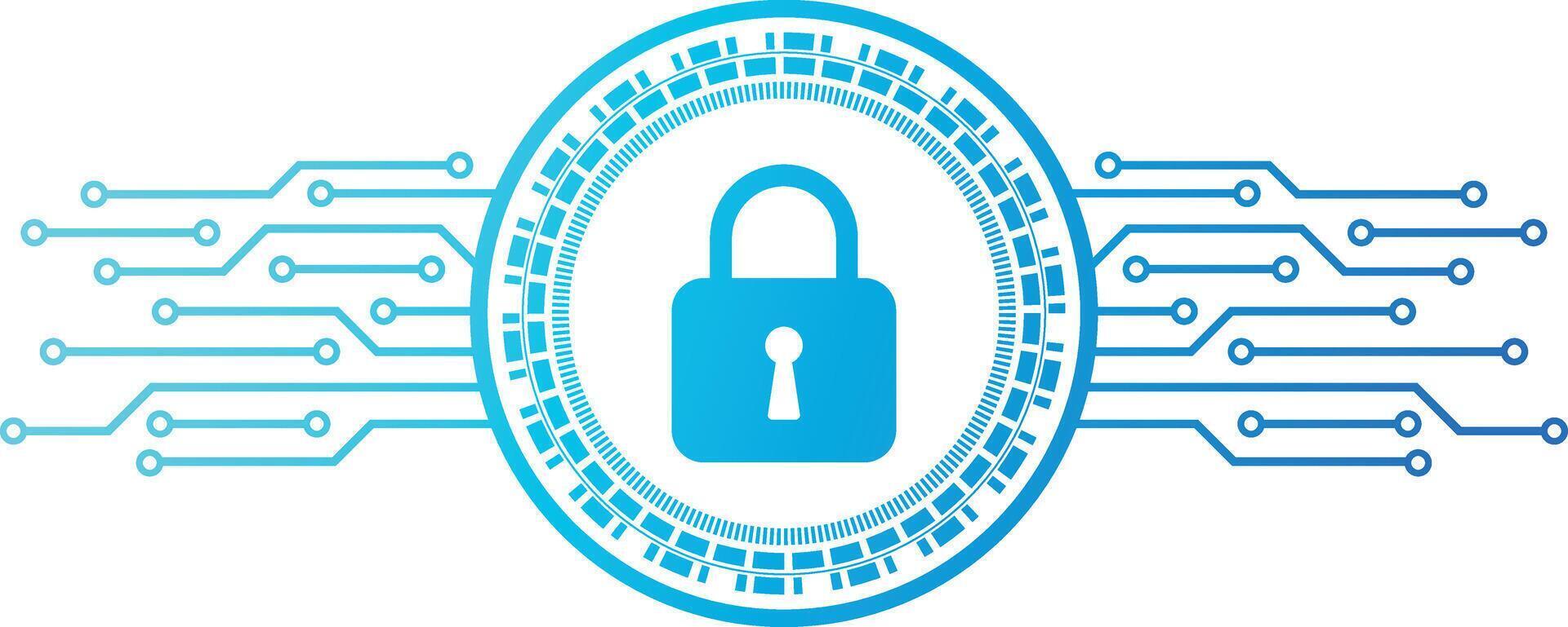Technology cyber security. Secure digital. Concept of internet privacy, cyber protection and network safety vector