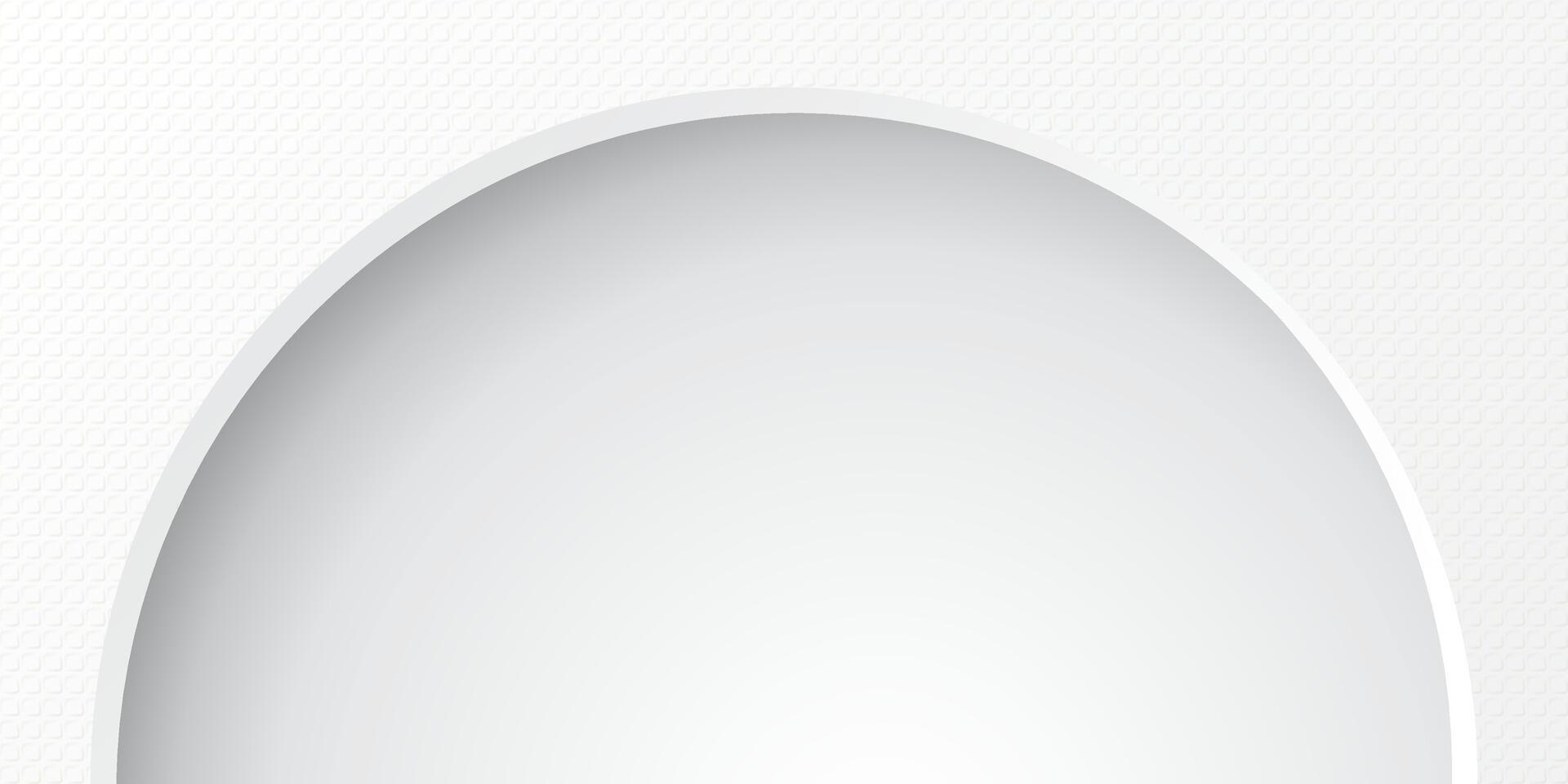White wood free uncoated paper rough textured background with blank 3D semicircle frame paper cut style graphic illustration. vector