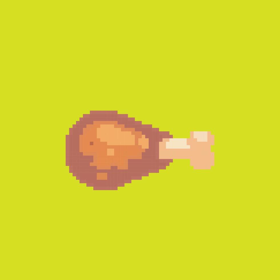fried chicken pixel art vector