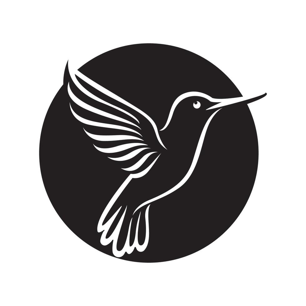 outline of a hummingbird. vector