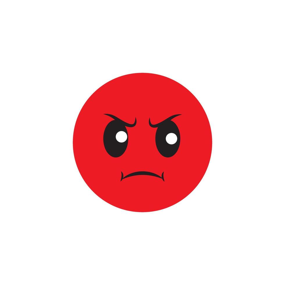red angry face gesture emoji expression vector