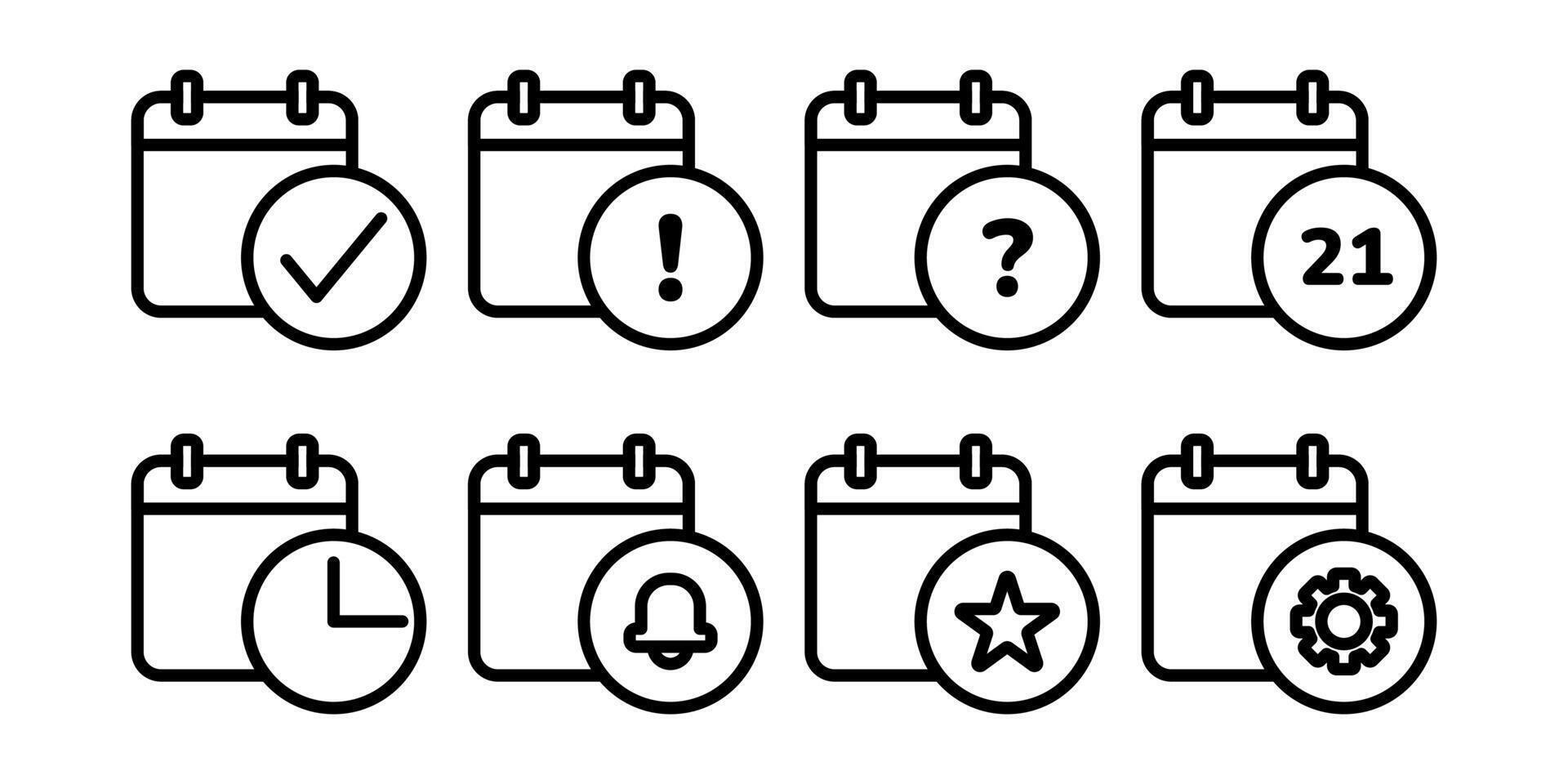 Collection of simple calendar icons vector