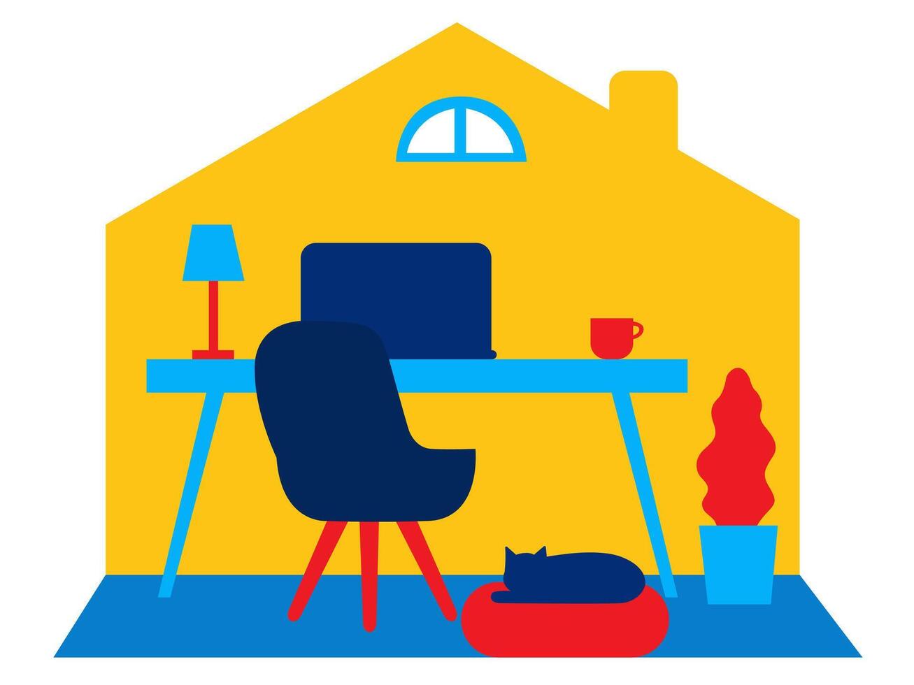 Work at home. Home office. vector