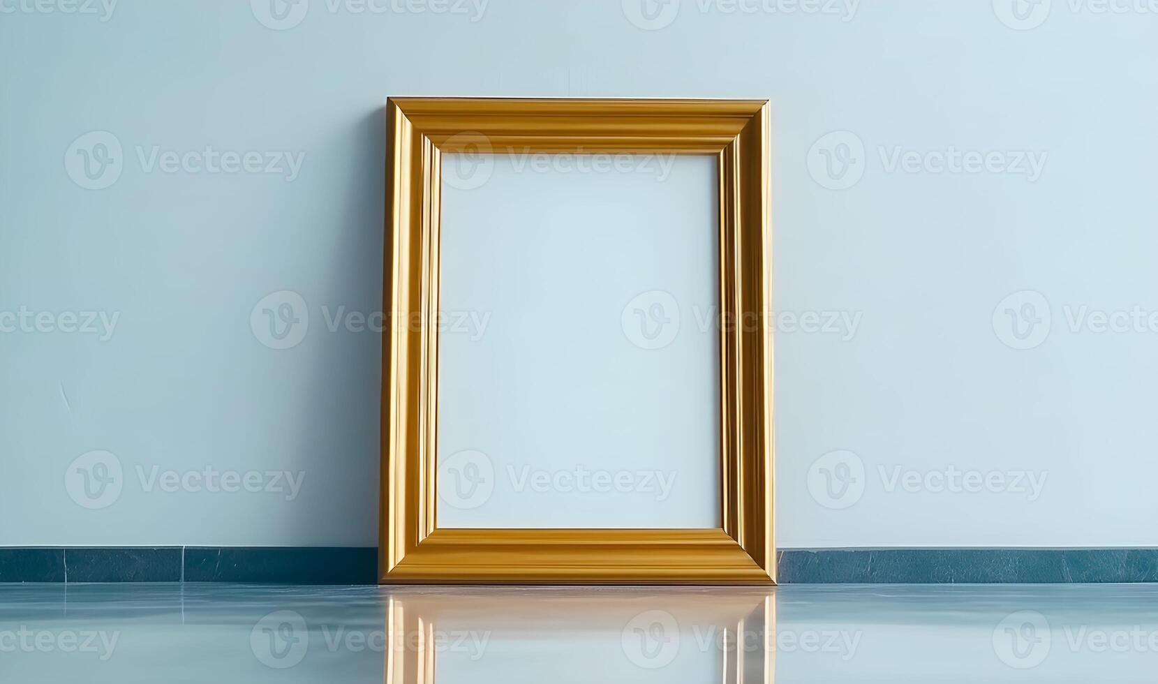 Blank frame for wall art mockup in a minimalist interior space showcasing modern design elements and a coquette aesthetic with a clean, white backdrop photo