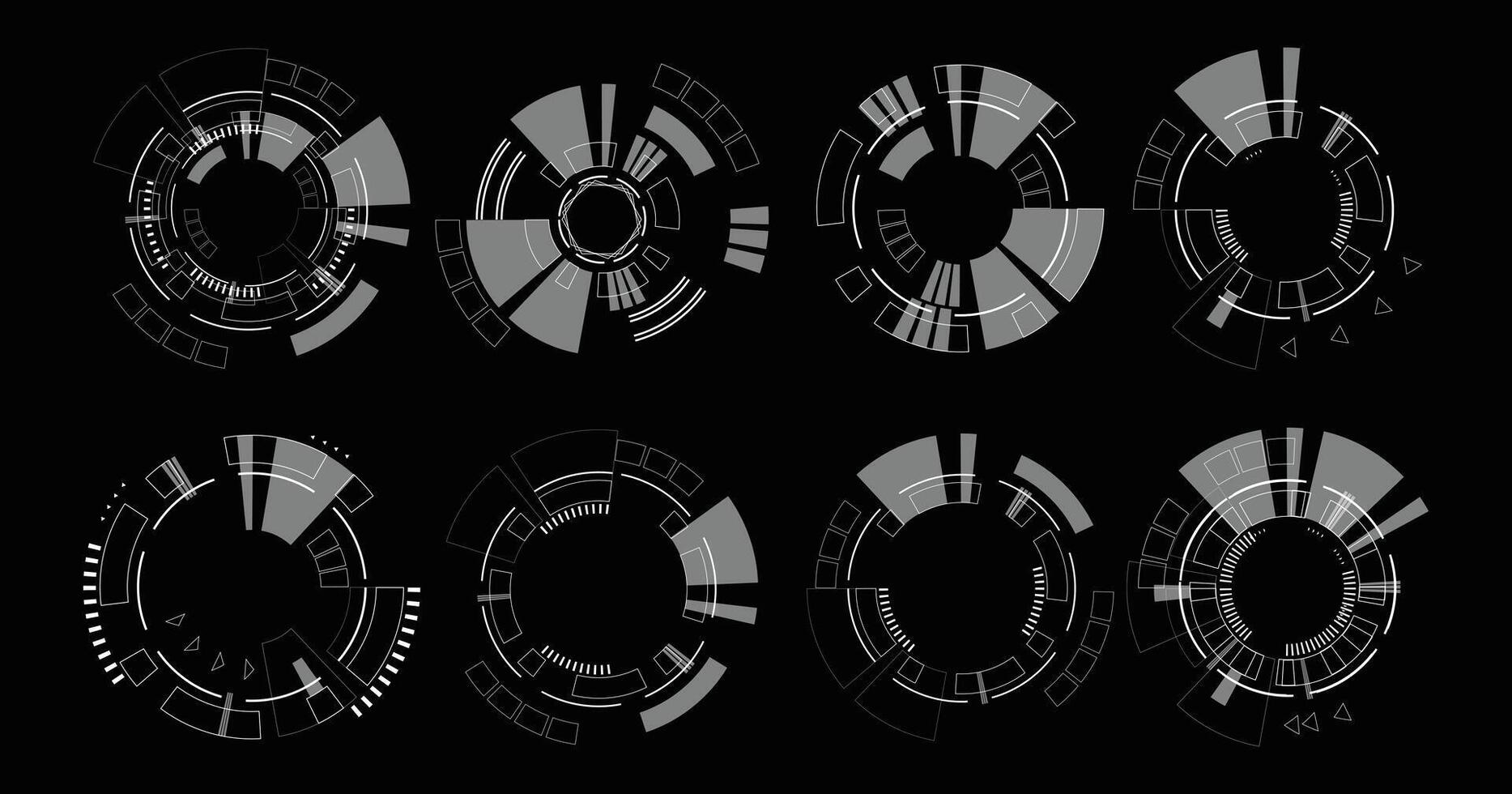 Set of User Interface HUD futuristic style . vector