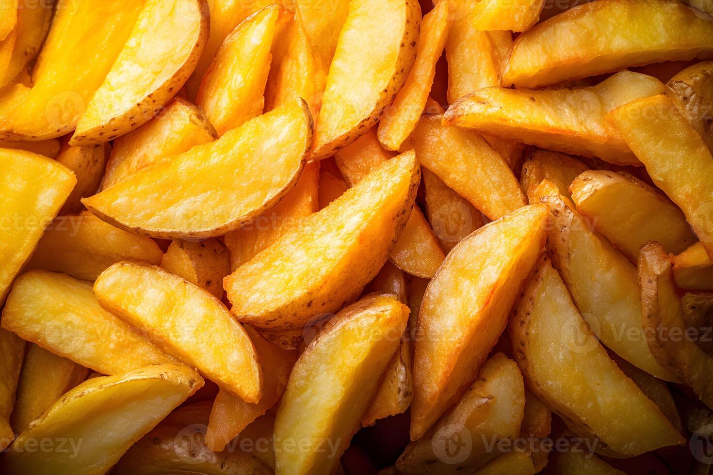 Crispy golden potato wedges arranged in a vibrant display perfect for snacking or sharing at gatherings and events during any casual meal time photo