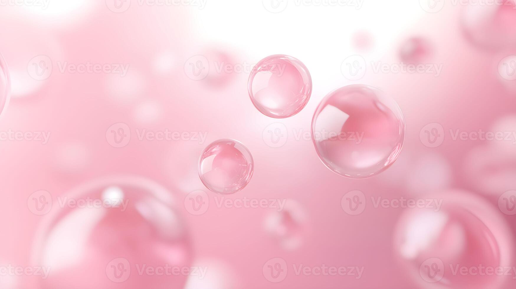 Bubbles floating in soft pink light creating a tranquil and dreamy atmosphere in a delicate setting photo