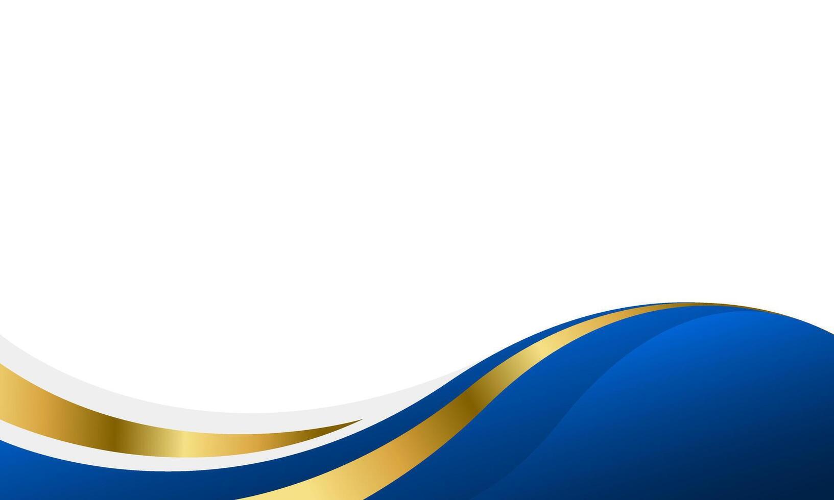 Abstract Blue and Gold Wave Background. Modern luxury design vector