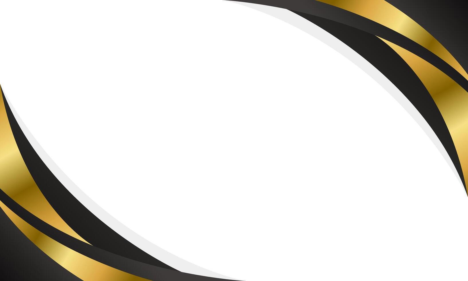 Elegant black and gold abstract curve Shape on white background. Modern luxury design vector
