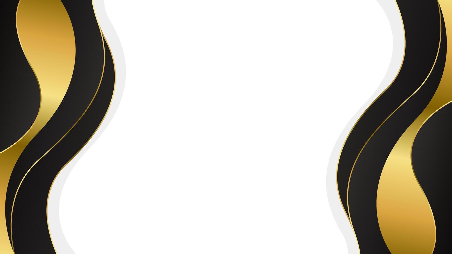 Elegant black and gold abstract wave Shape on white background. Modern luxury design vector
