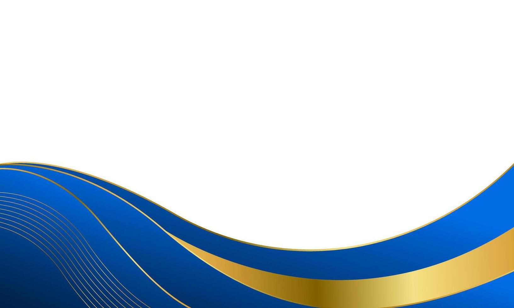 Elegant Blue and Gold Abstract Wave Background. Modern luxury design vector