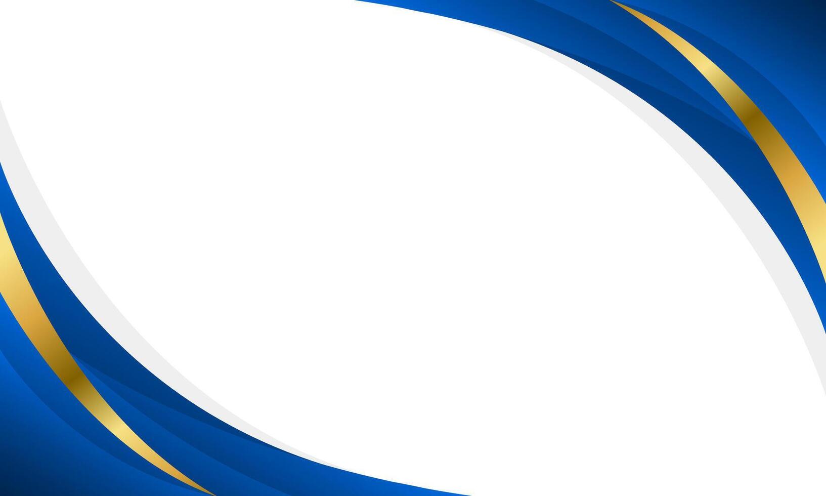 Elegant blue and gold Abstract curve background vector