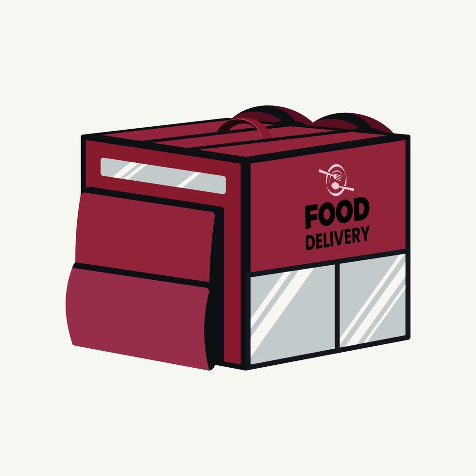 Courier backpack for food delivery order vector