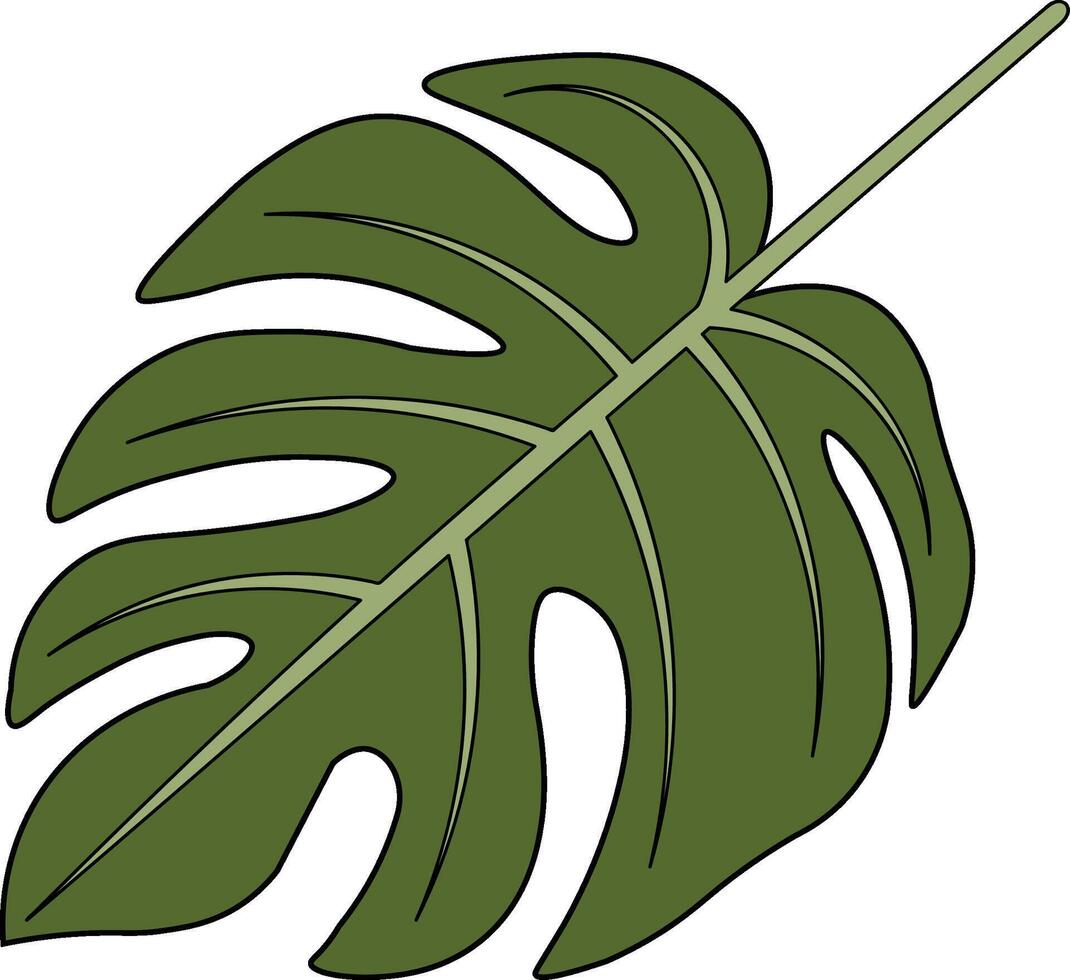 Colorful Monstera leaf vector