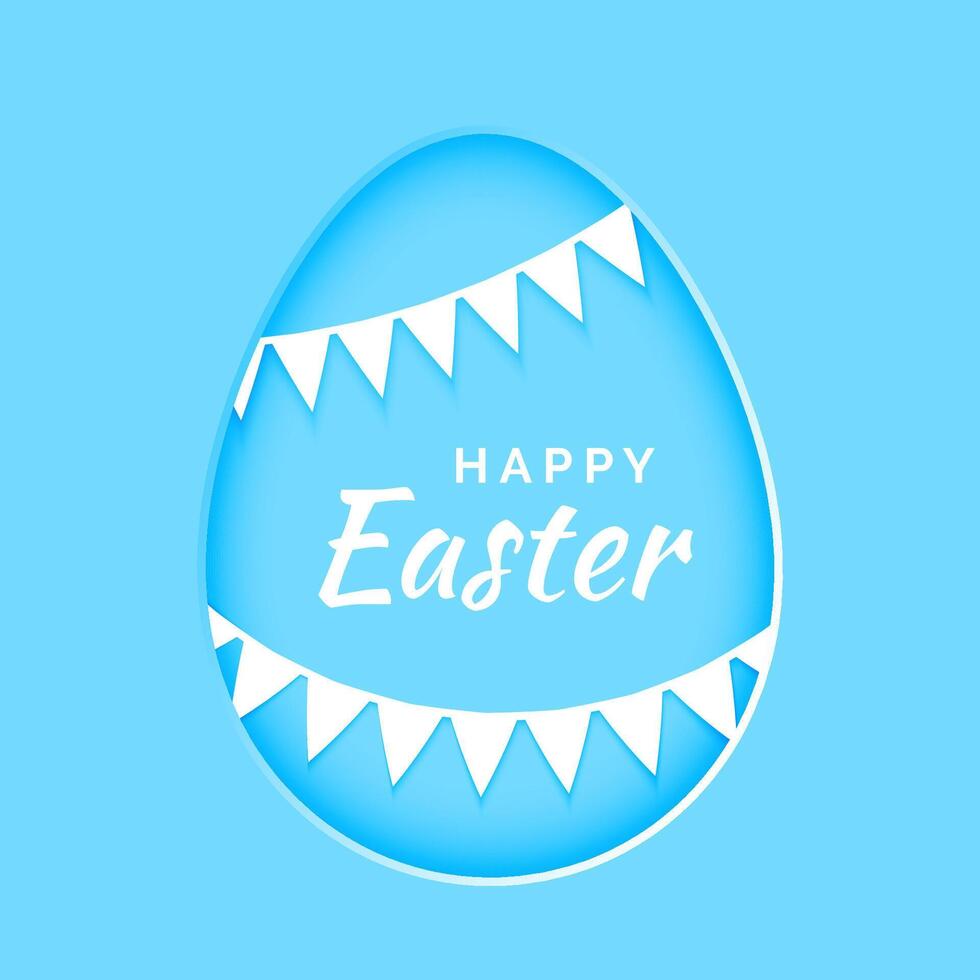 Happy Easter greeting card with Easter egg and flags vector