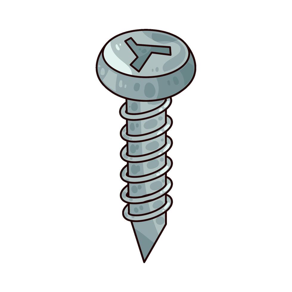 flat head wood screw vector