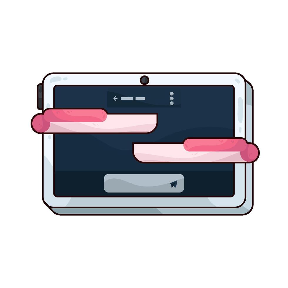 message on tablet vector