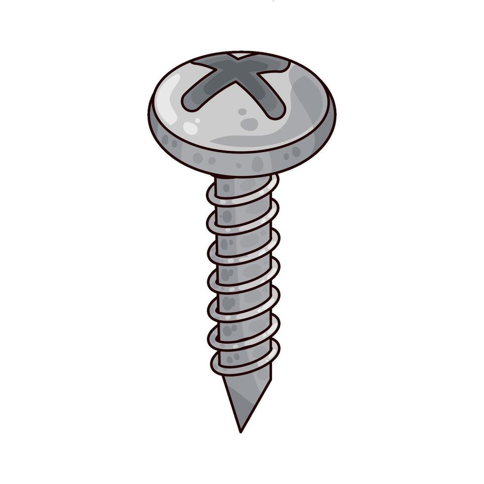 illustration of self tapping screw vector