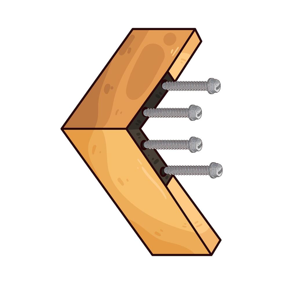 lag screw on wood vector